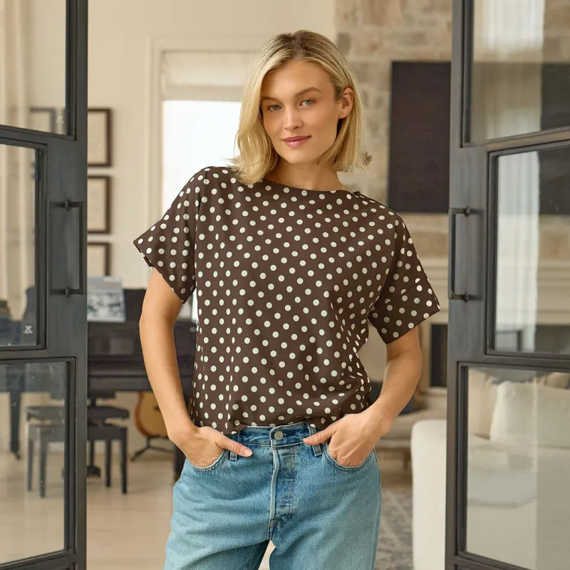 Boss Tee, Cream Cocoa Dot made by Albion