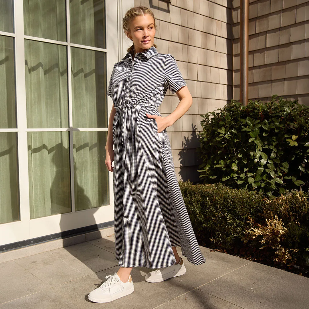 Emma Maxi Dress, Navy Gingham sold by Albion product image thumbnail 2