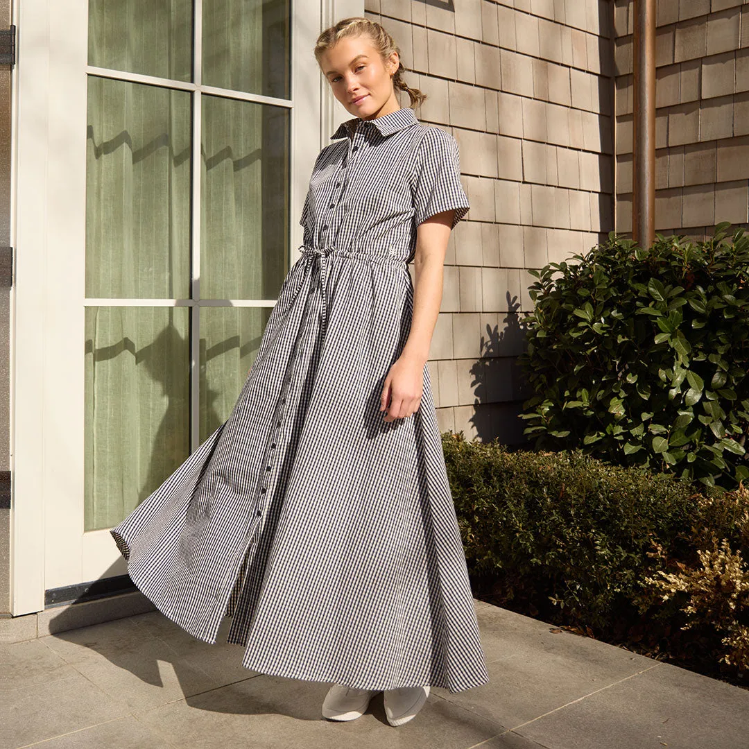 Emma Maxi Dress, Navy Gingham sold by Albion product image thumbnail 5