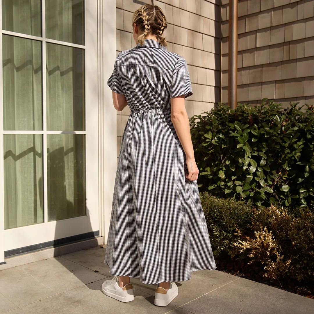 Emma Maxi Dress, Navy Gingham sold by Albion product image thumbnail 4