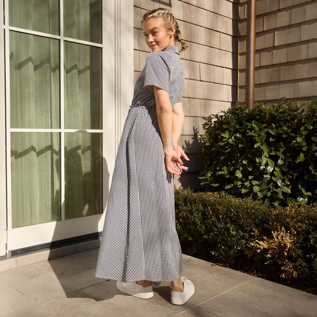 Emma Maxi Dress, Navy Gingham sold by Albion product image thumbnail 3