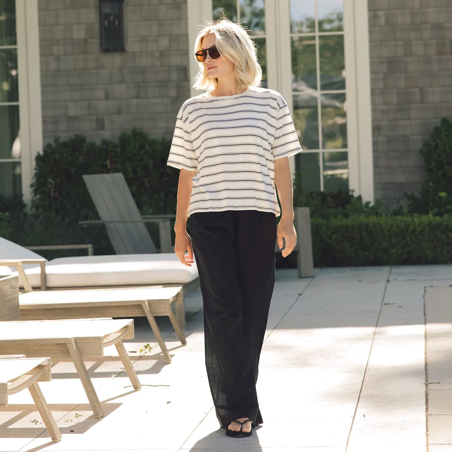 Perfect Oversized Tee, Black and White Stripe sold by Albion product image thumbnail 2