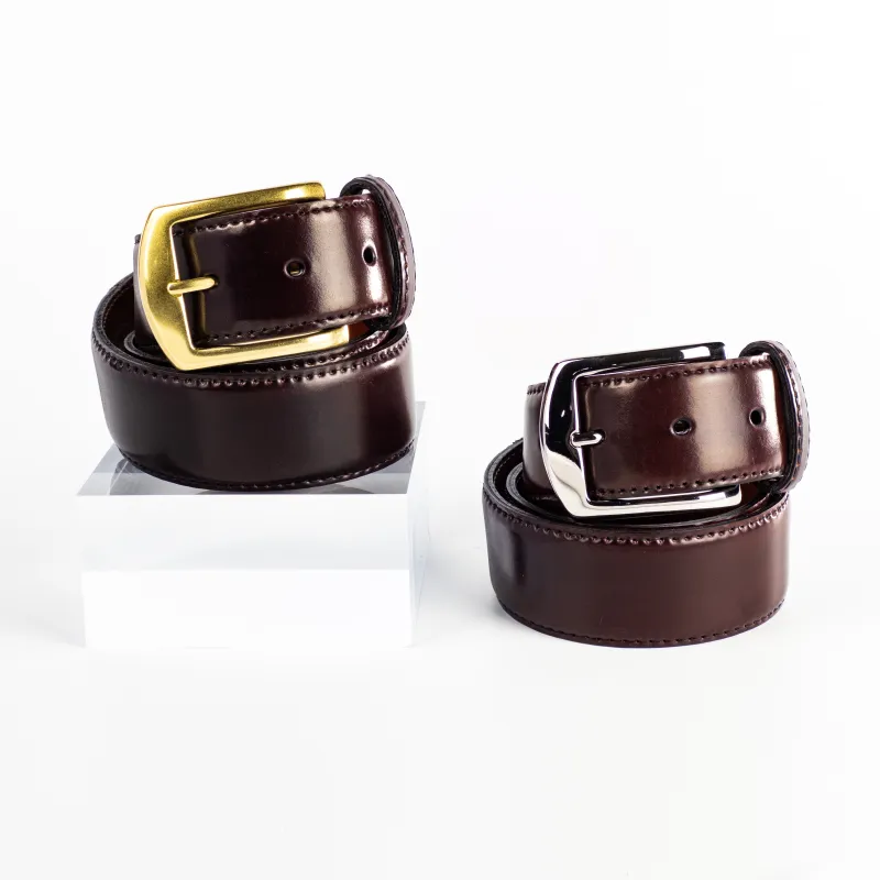 Alden Wide Belt with Brass or Nickel Buckle (Color 8 Shell Cordovan) sold by Alden