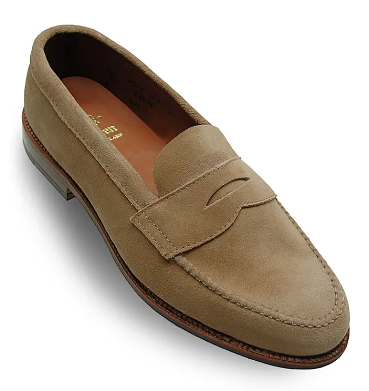 6244F Unlined Leisure Handsewn Penny Loafer LHS (Tan Suede) sold by Alden