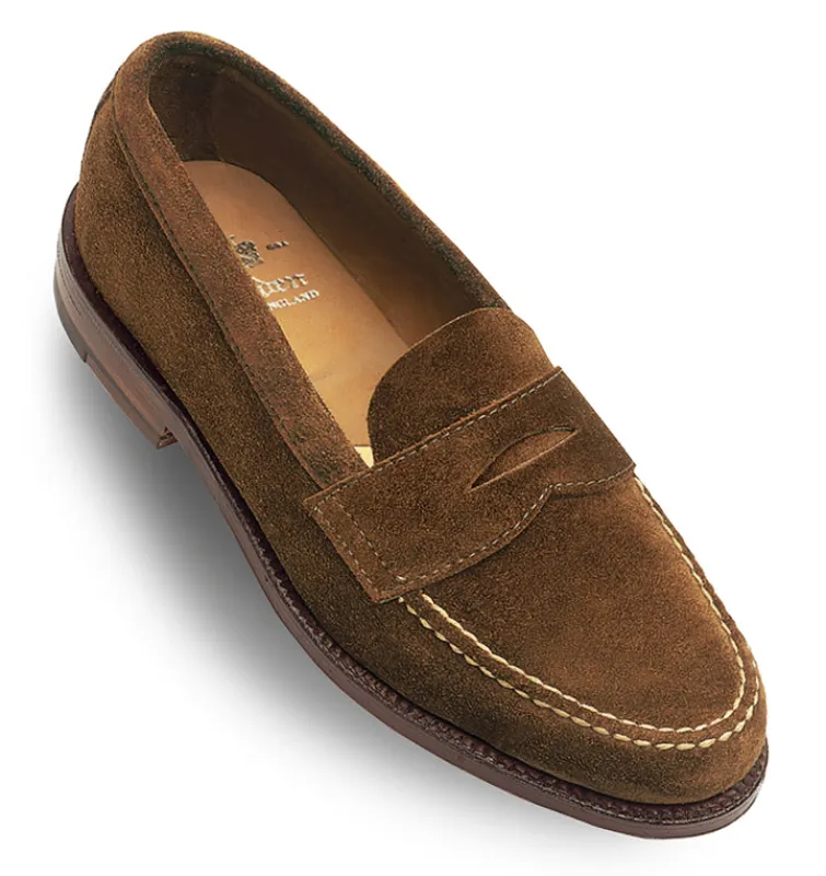 6243F Unlined Leisure Handsewn Penny Loafer LHS (Snuff Suede) sold by Alden