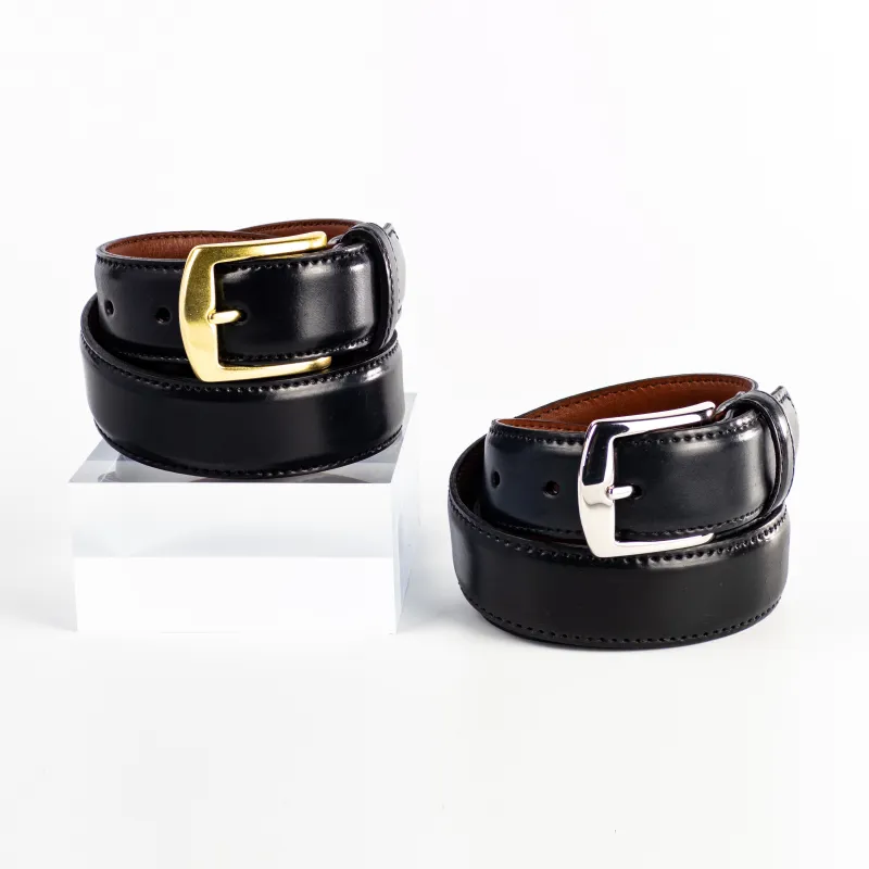 Alden Belt with Brass or Nickel Buckle (Black Shell Cordovan) sold by Alden
