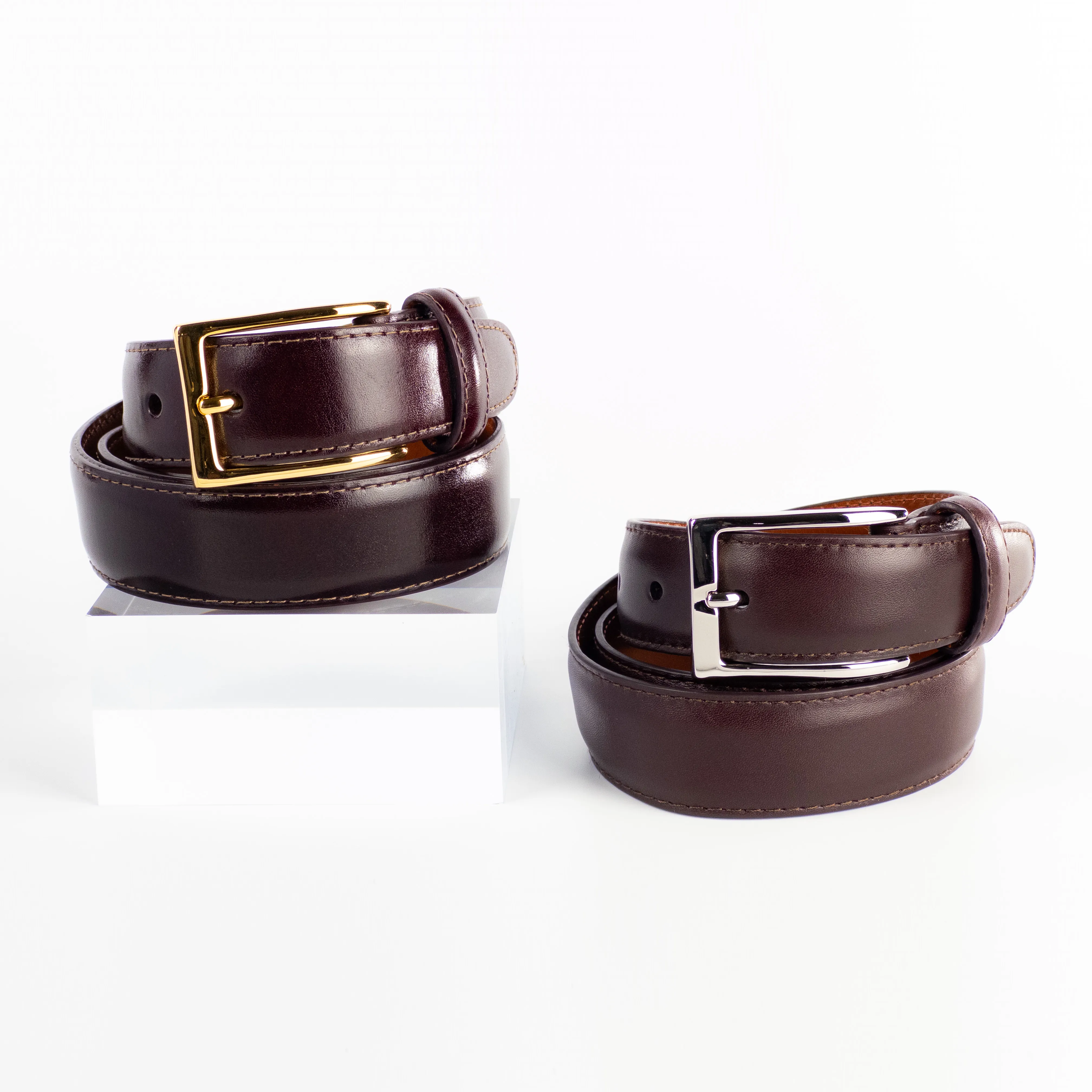 Alden Belt with Brass or Nickel Buckle (Burgundy Calf) sold by Alden