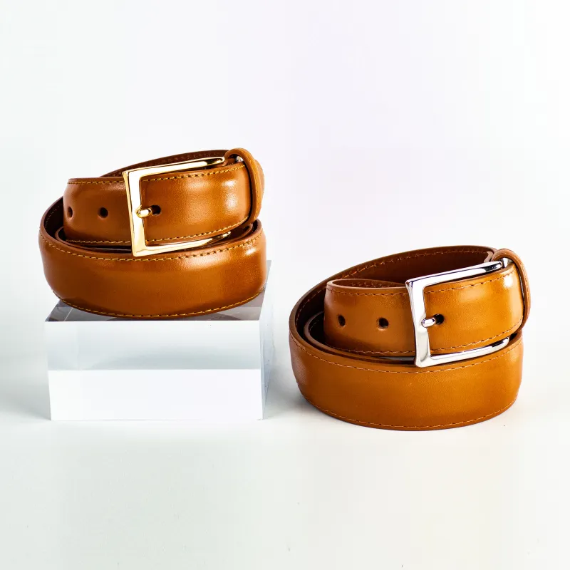 Alden Belt with Brass or Nickel Buckle (Tan Calf) sold by Alden
