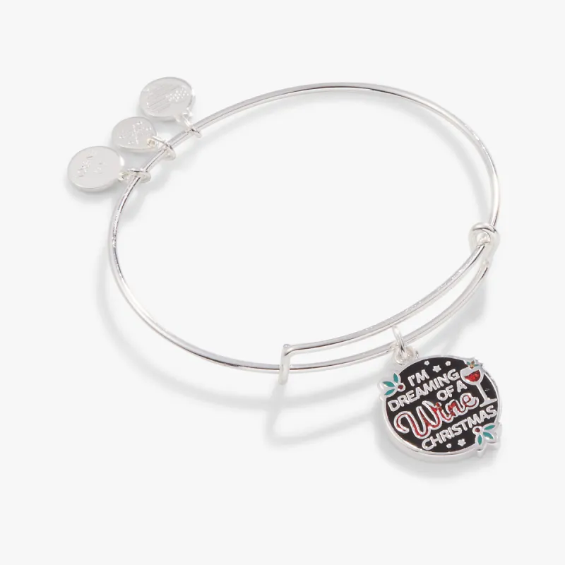 'I'm Dreaming of a Wine Christmas' Charm Bangle Bracelet sold by Alex and Ani