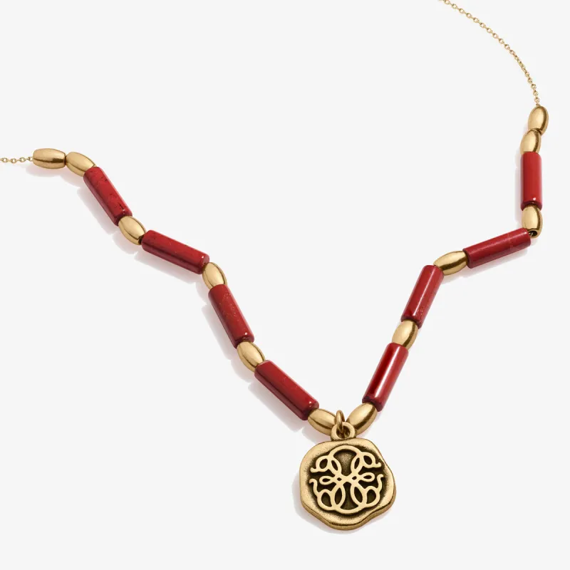 Path of Life® Charm + Red Jasper Necklace sold by Alex and Ani