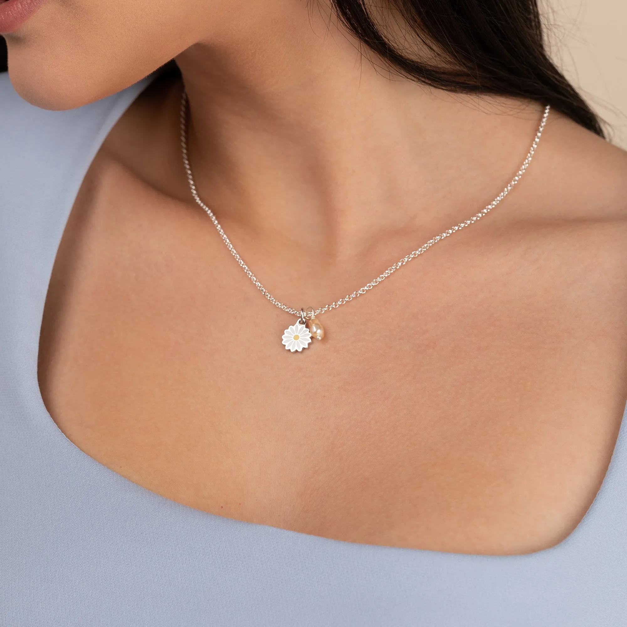 Daisy + Pearl Duo Charm Necklace sold by Alex and Ani product image thumbnail 4