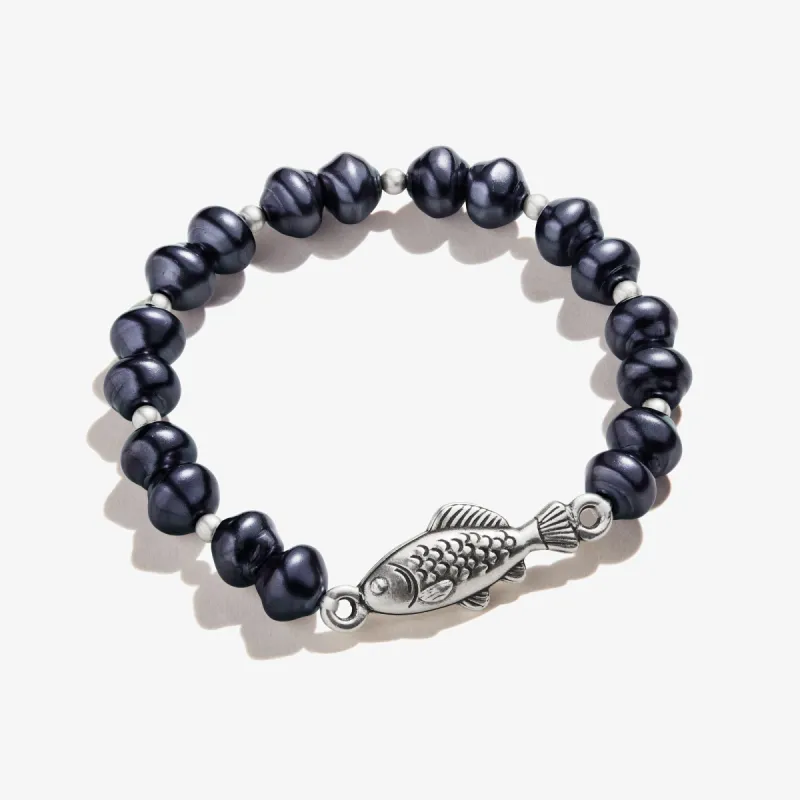 Pearl + Fish Beaded Stretch Bracelet sold by Alex and Ani