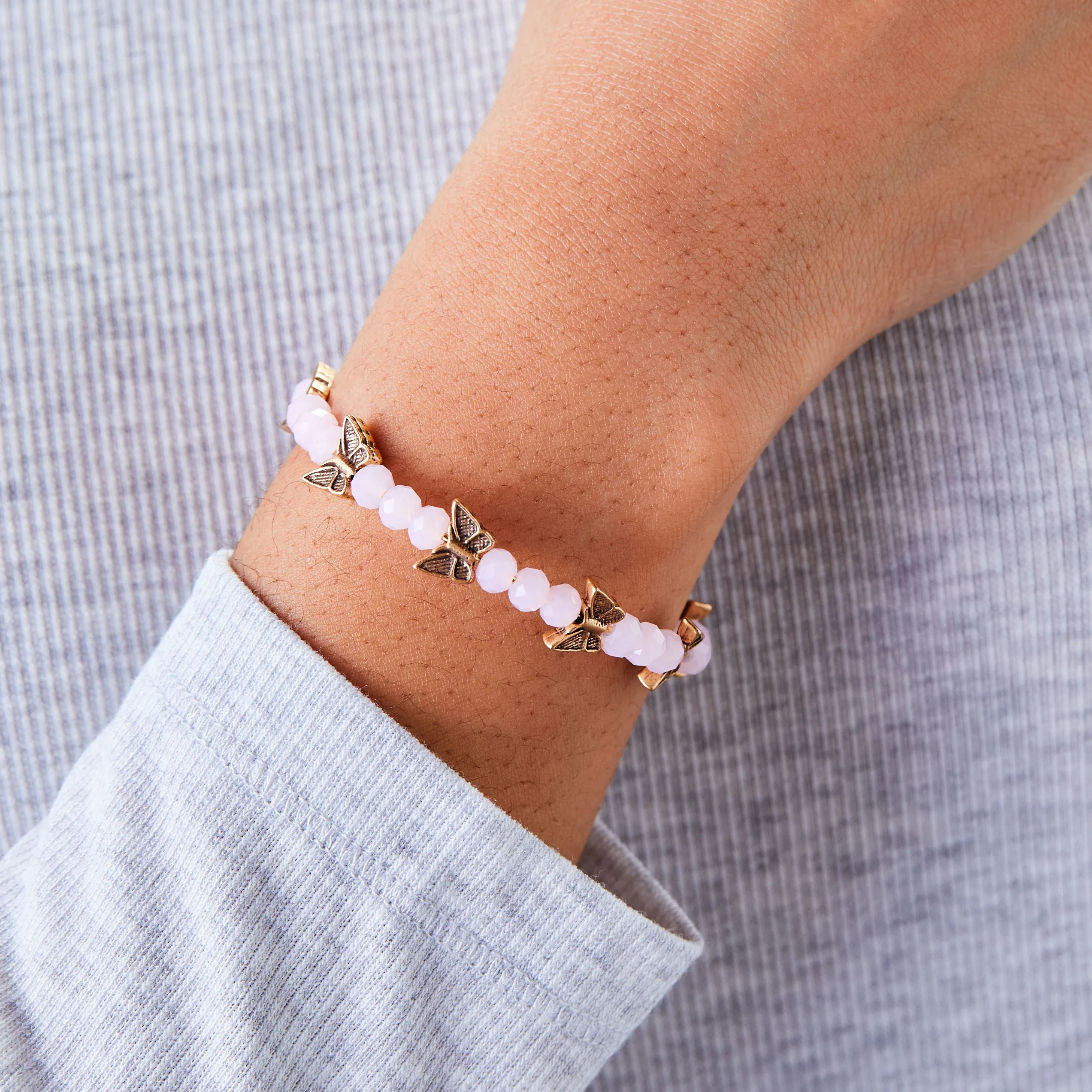 Butterfly Beaded Wrap Bracelet, Peony Pink sold by Alex and Ani product image thumbnail 2