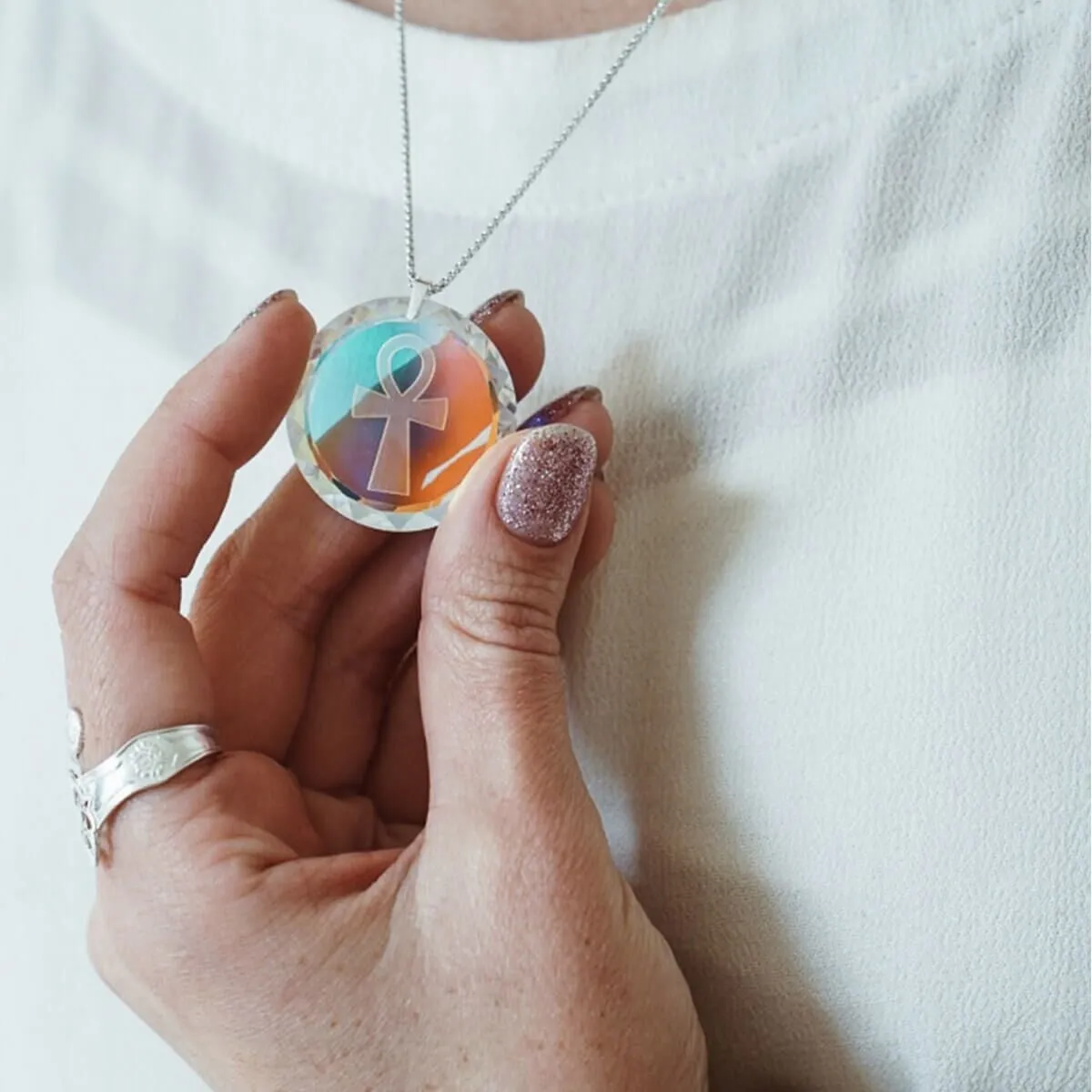Crystal Ankh Engraved Necklace sold by Alex and Ani product image thumbnail 3