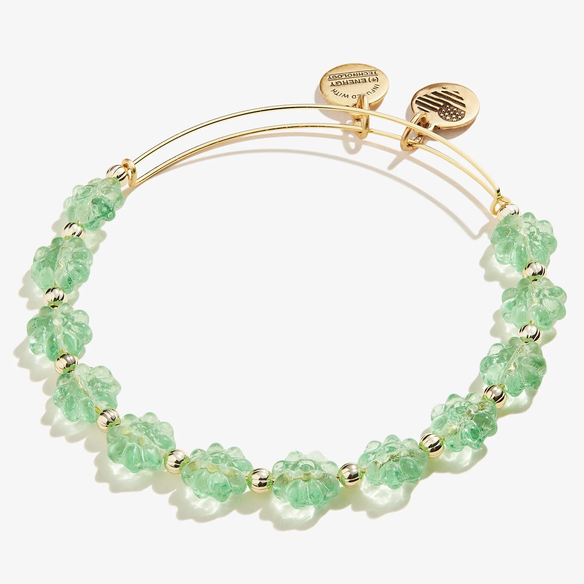 Daisy Beaded Charm Bangle, Pear Green sold by Alex and Ani