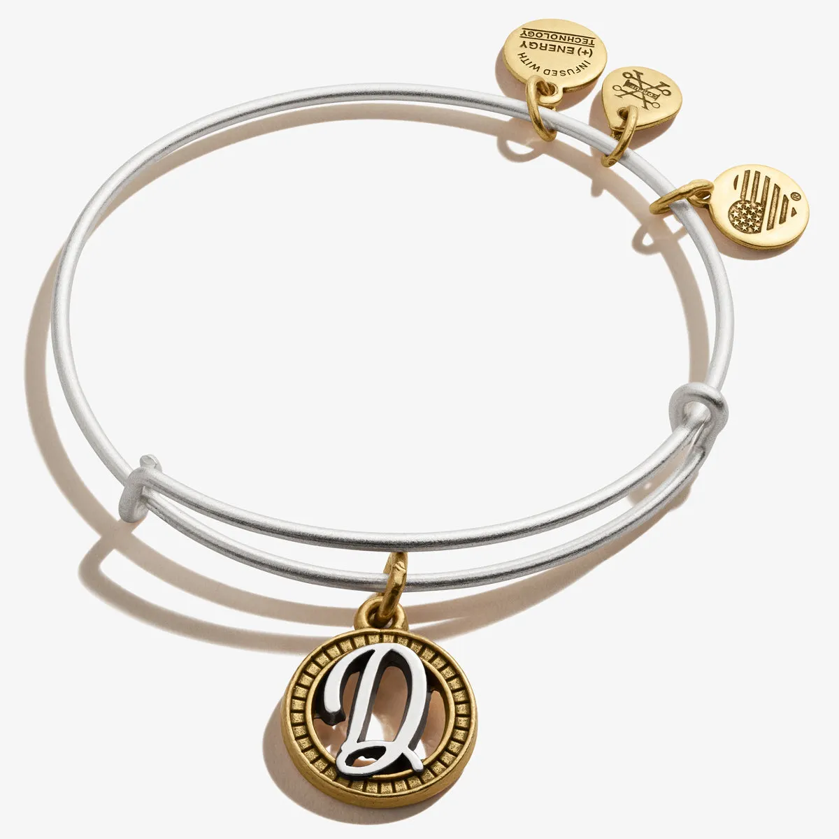 Initial D Charm Bangle, Two-Tone sold by Alex and Ani