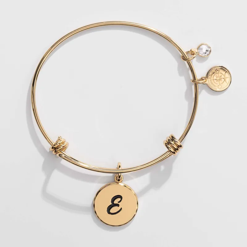 Letter E Charm Bangle, Halos & Glories sold by Alex and Ani