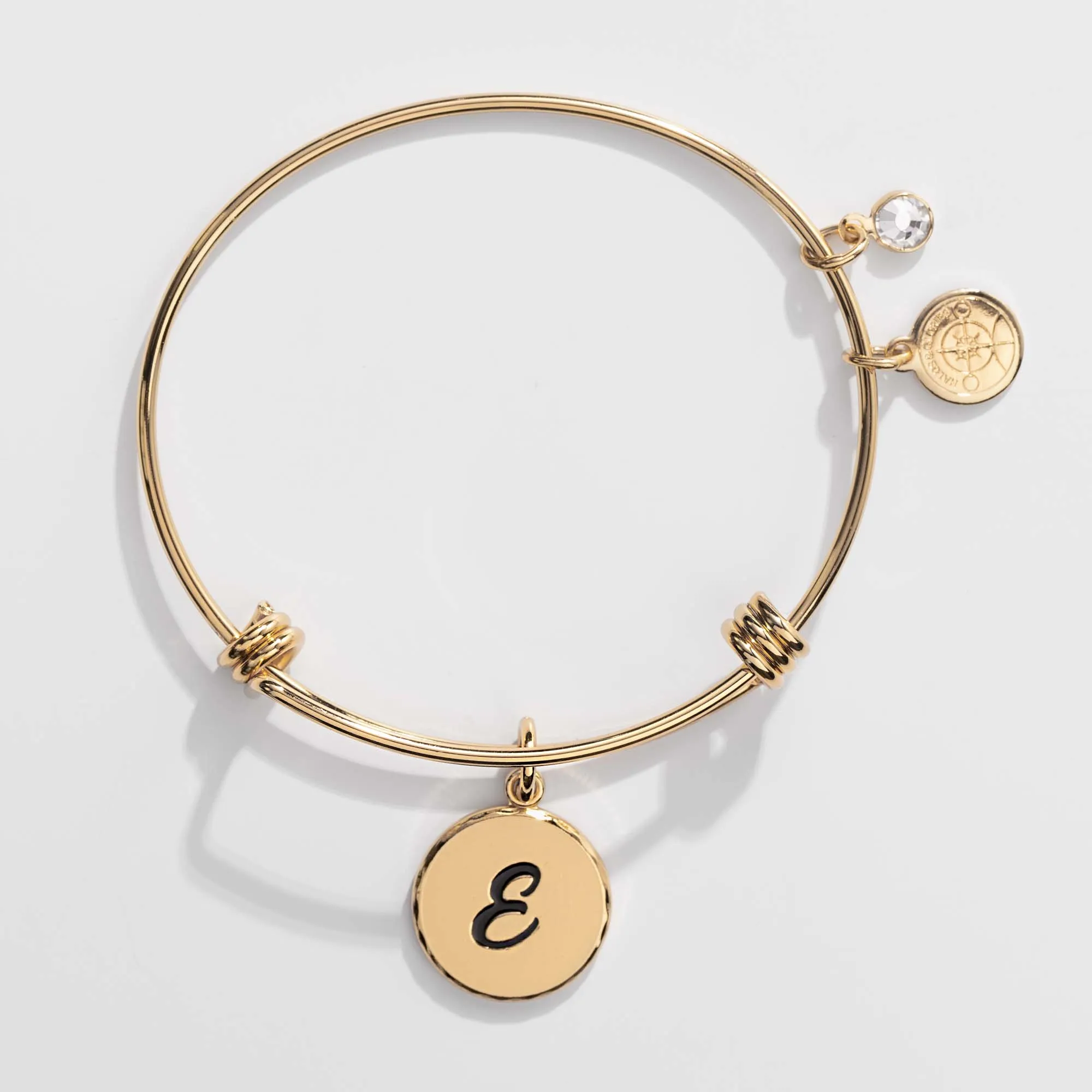 Letter E Charm Bangle, Halos & Glories sold by Alex and Ani