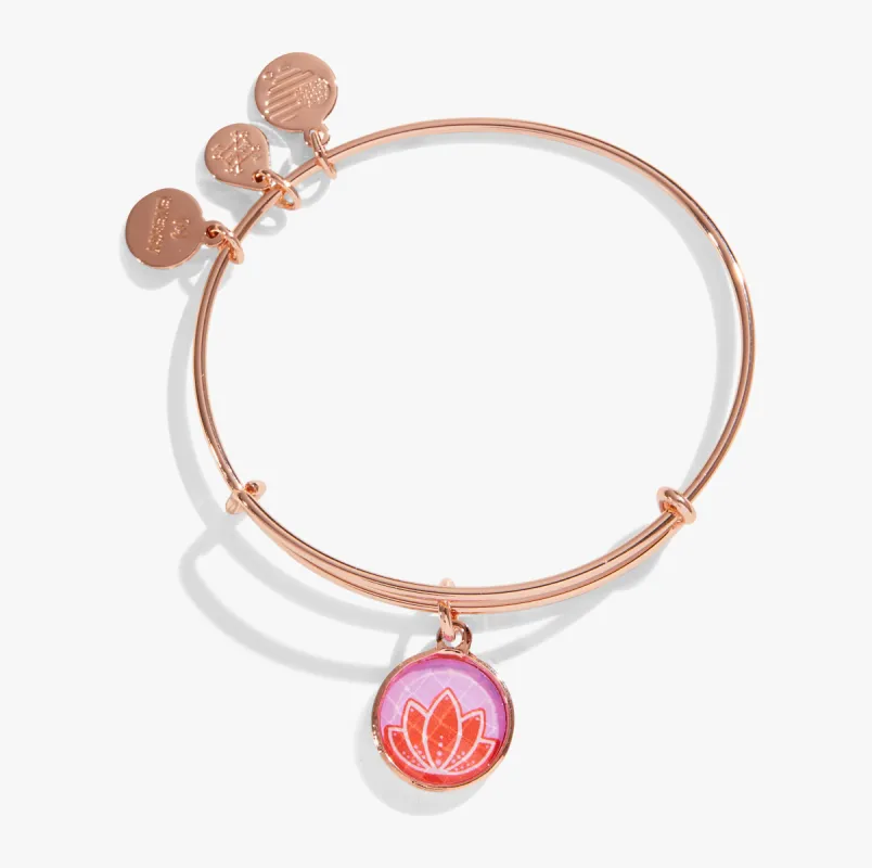 Crystal Lotus Charm Bangle Bracelet sold by Alex and Ani