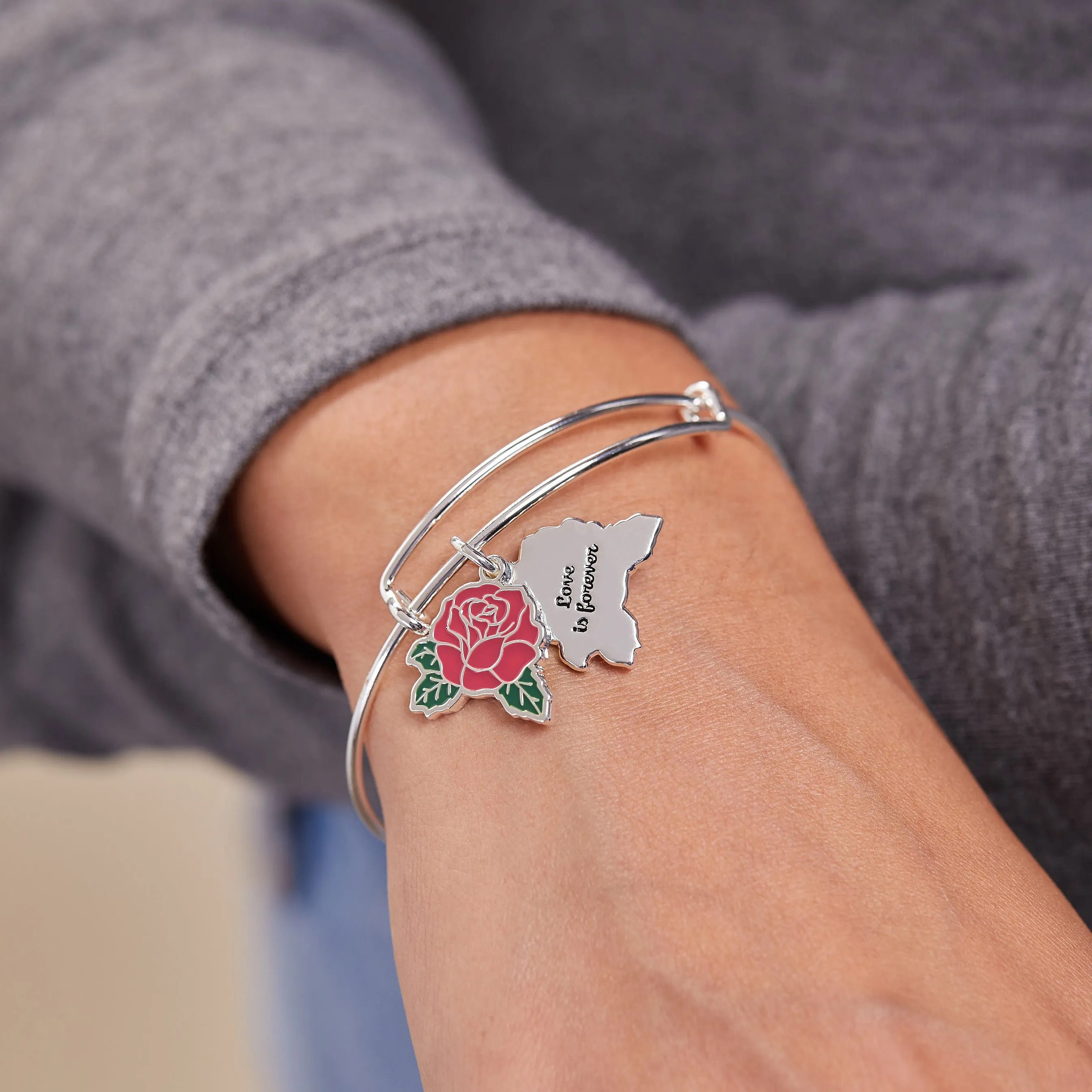 Red Rose Charm Bangle sold by Alex and Ani product image thumbnail 3