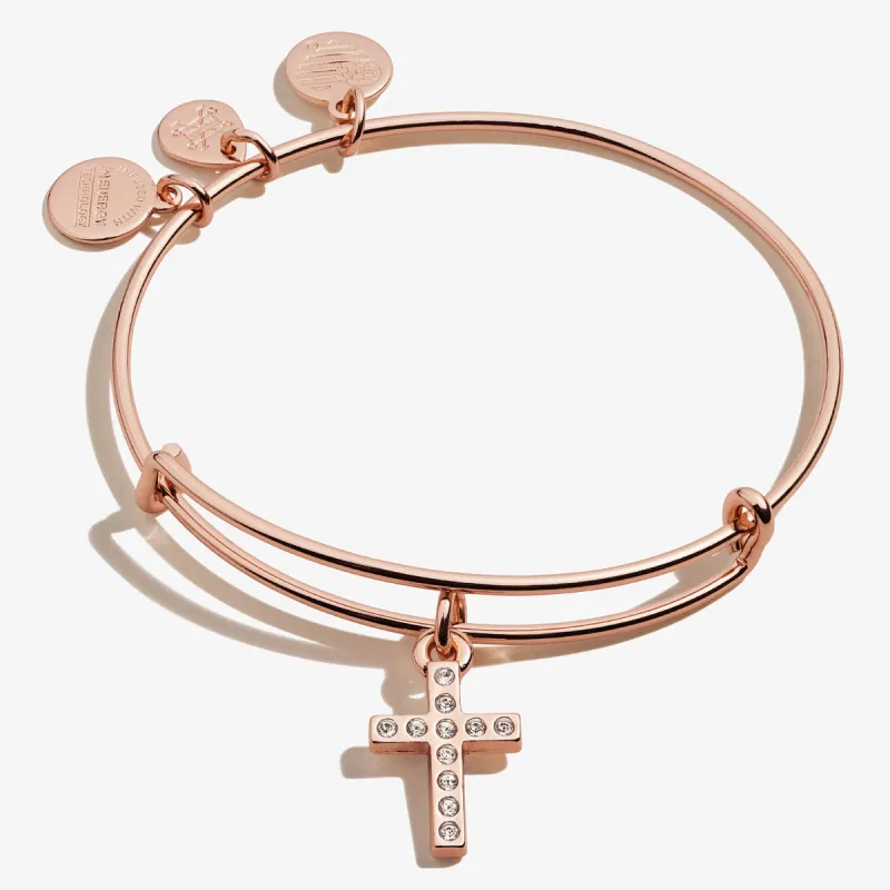 Pavé Cross Charm Bangle sold by Alex and Ani