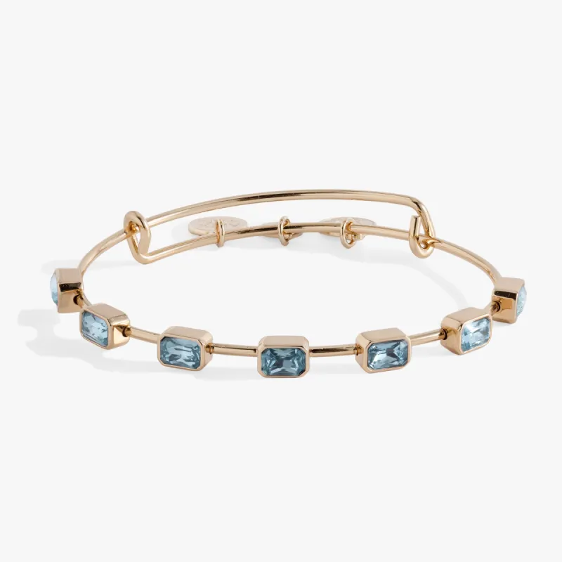 March Birthstone Emerald Cut Bangle sold by Alex and Ani