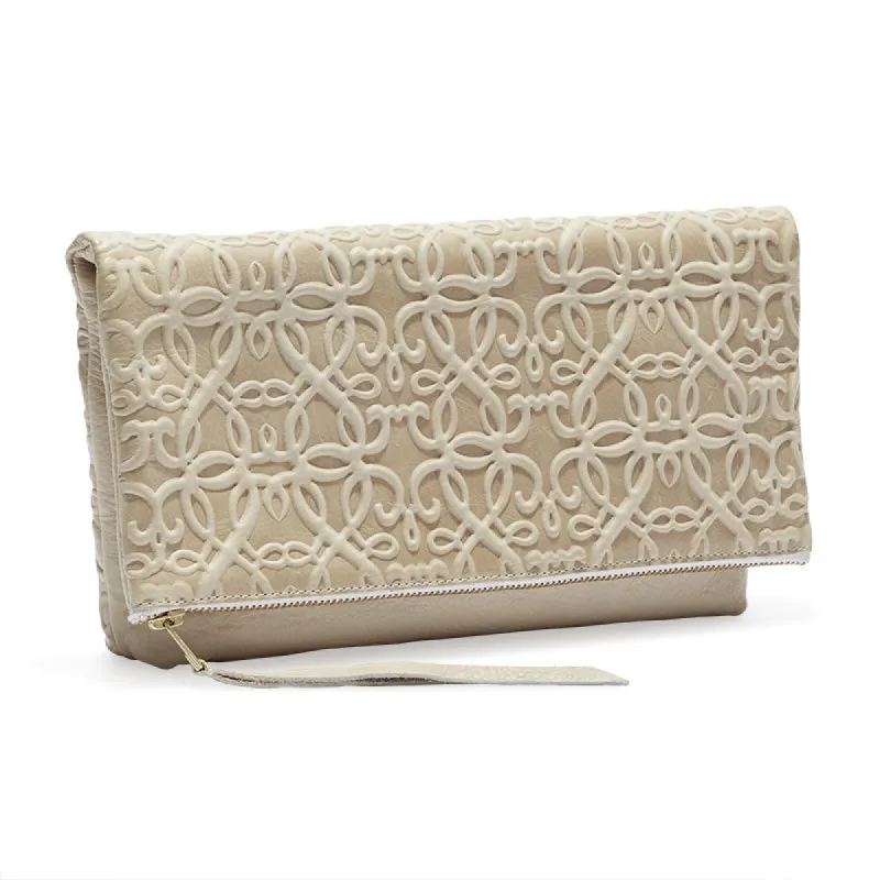 Gabriel Leather Fold Over Clutch, Shoreline Tan sold by Alex and Ani