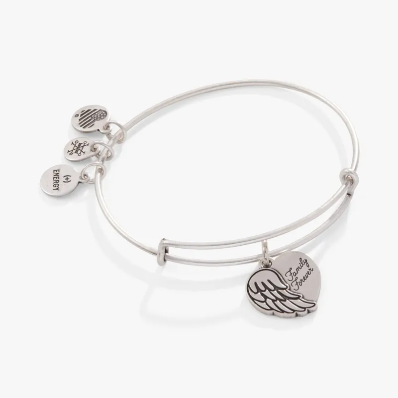 'Family Forever' Angel Wing Heart Charm Bangle sold by Alex and Ani