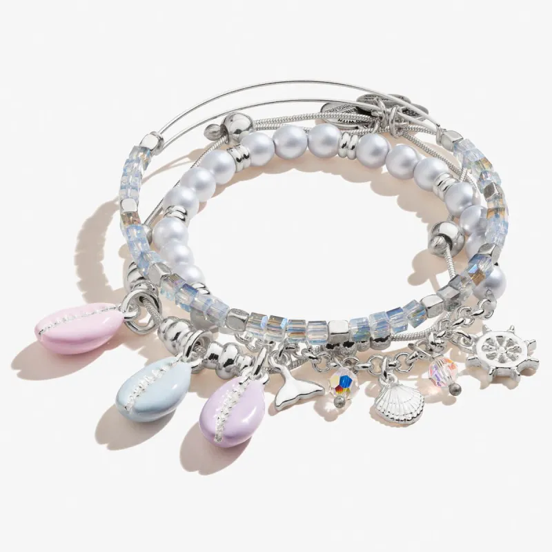 Cowrie Shell Bracelets, Set of 3, Silver sold by Alex and Ani