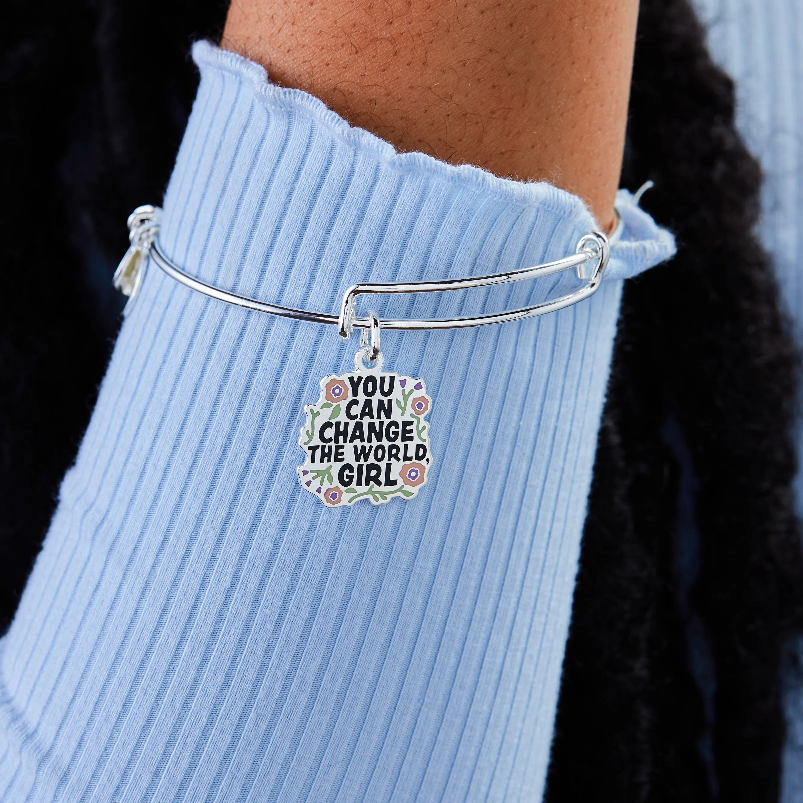 'You Can Change the World Girl' Charm Bangle sold by Alex and Ani product image thumbnail 2