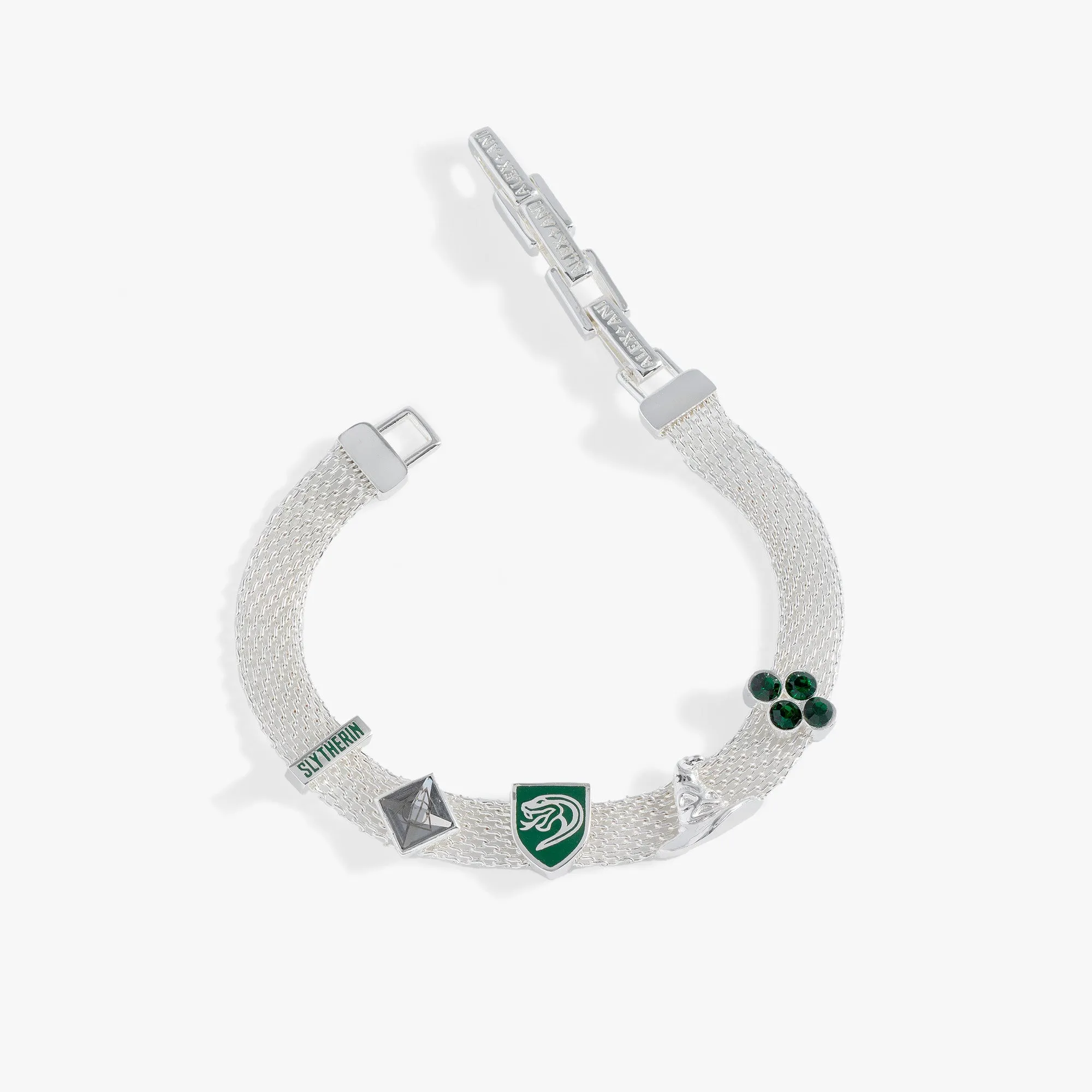 Harry Potter™ Slytherin Mesh Charm Bracelet sold by Alex and Ani