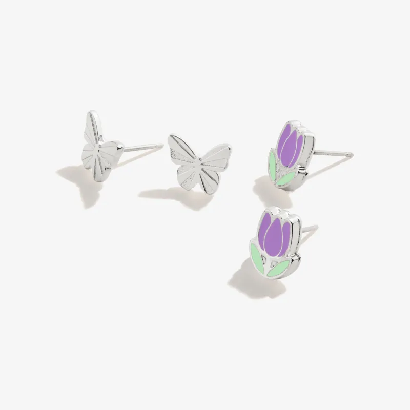 Happiness Flower + Butterfly Stud Earrings, Set of 2 sold by Alex and Ani