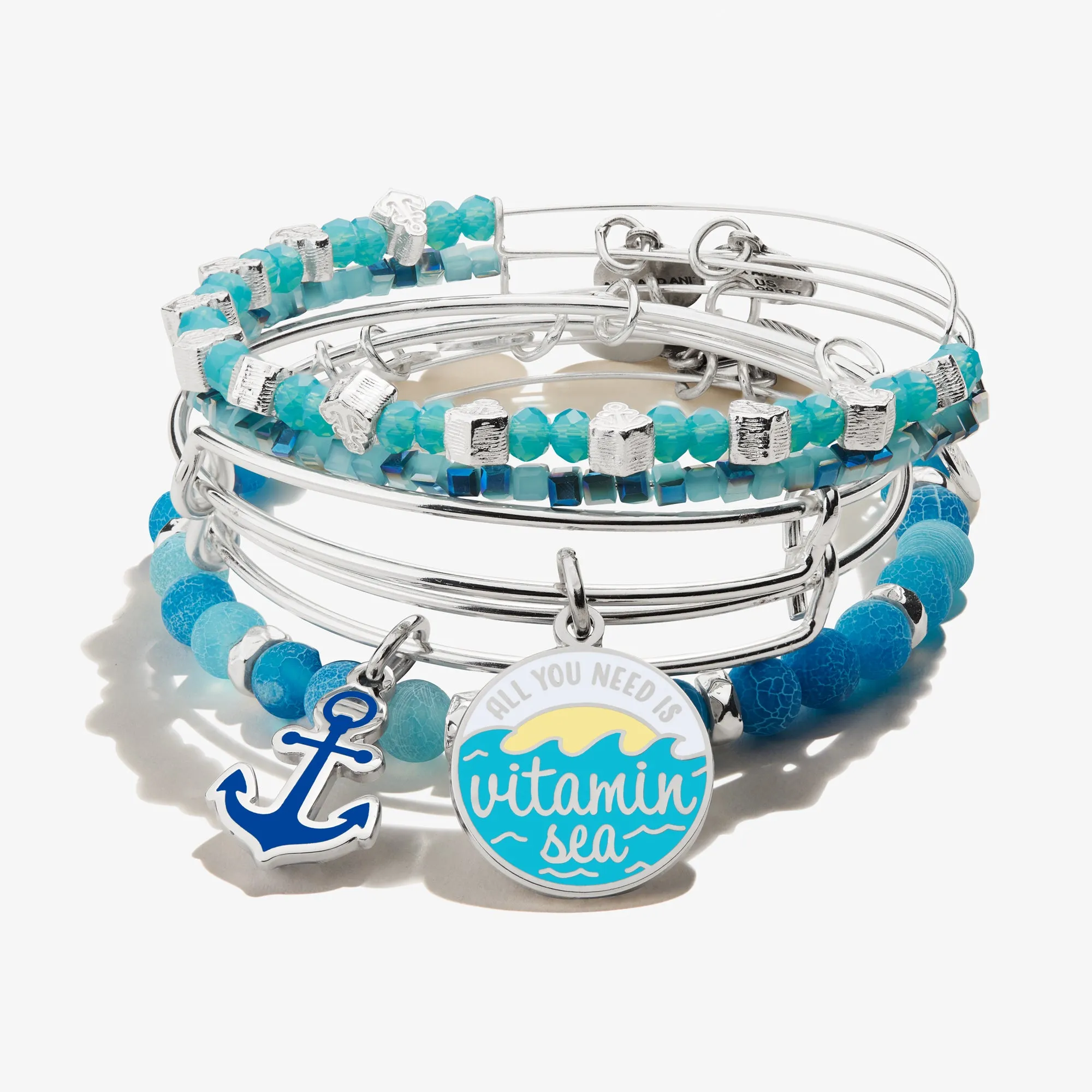 'Vitamin Sea' Charm Bangle, Set of 5 sold by Alex and Ani