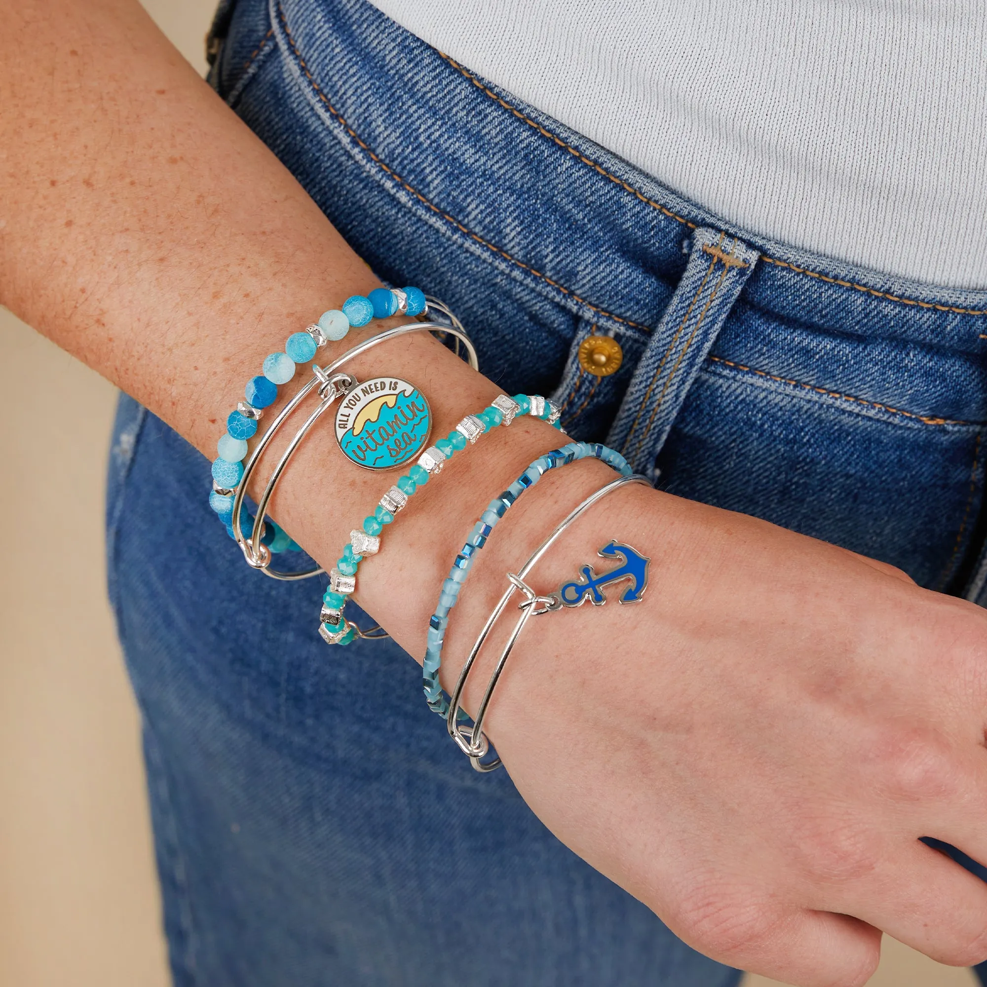 'Vitamin Sea' Charm Bangle, Set of 5 sold by Alex and Ani product image thumbnail 3