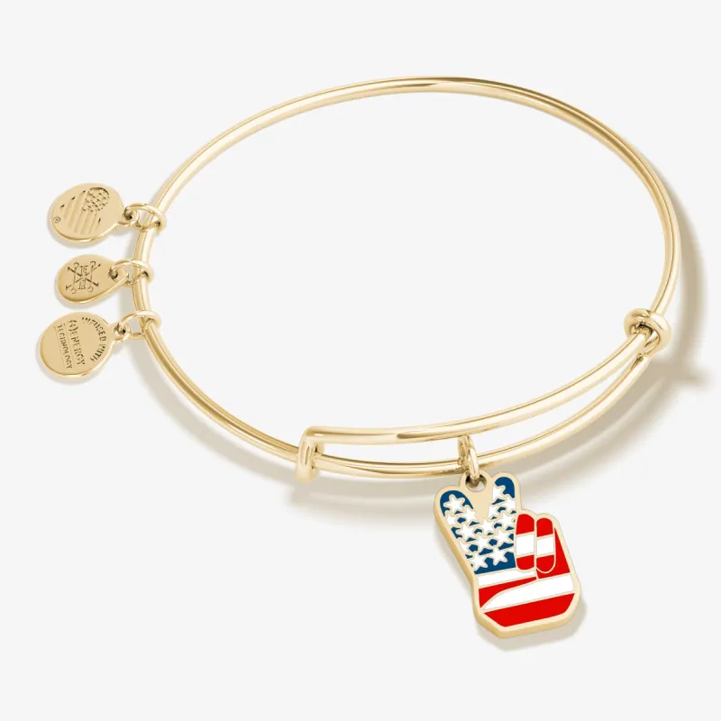 Peace Flag Patriotic Charm Bangle Bracelet sold by Alex and Ani