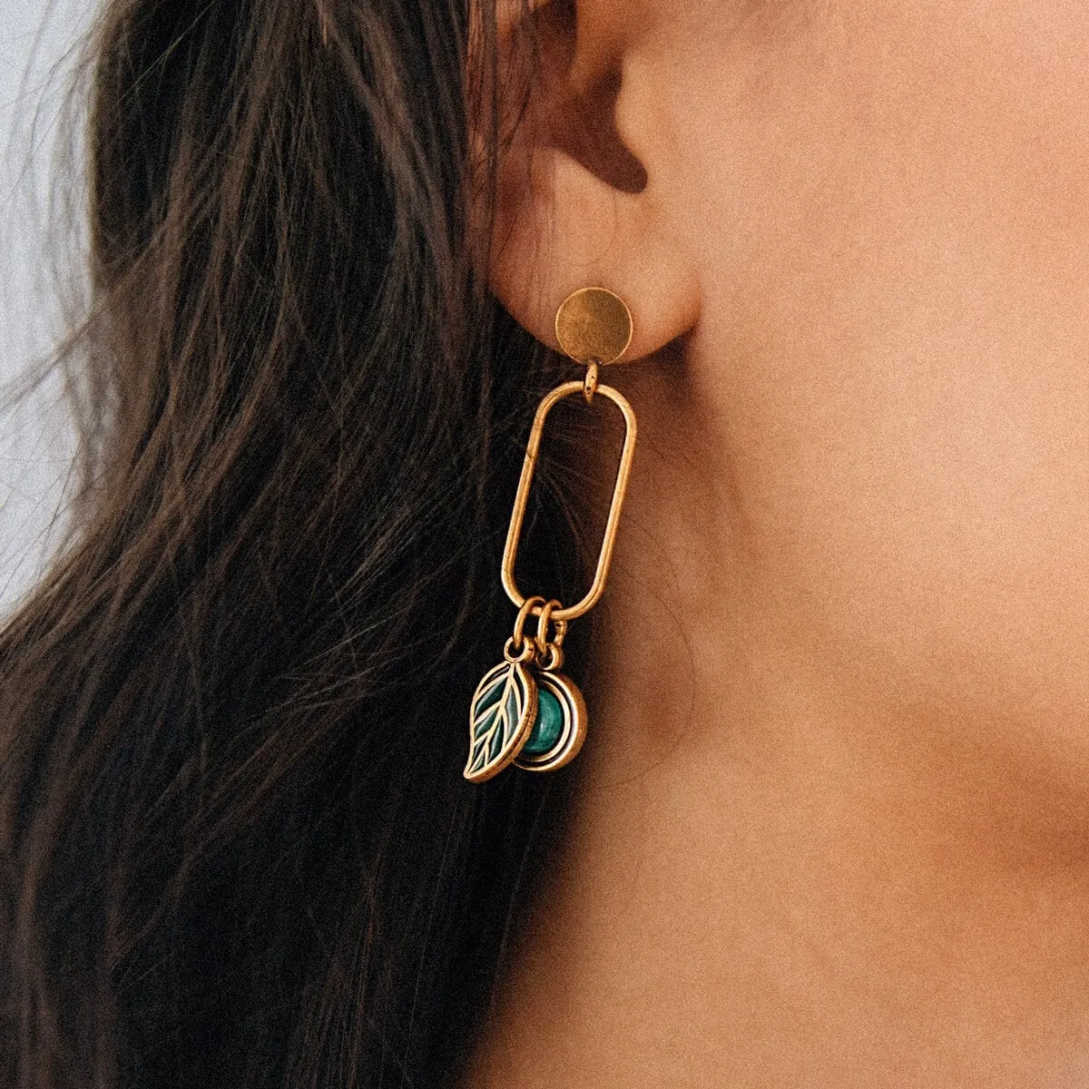 Malachite Gemstone Drop Earrings sold by Alex and Ani product image thumbnail 2