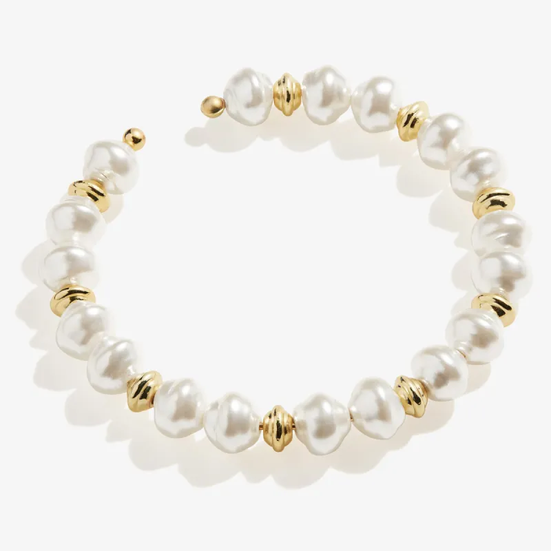Sea Sultry Cuff Bracelet, Soft Pearl White sold by Alex and Ani