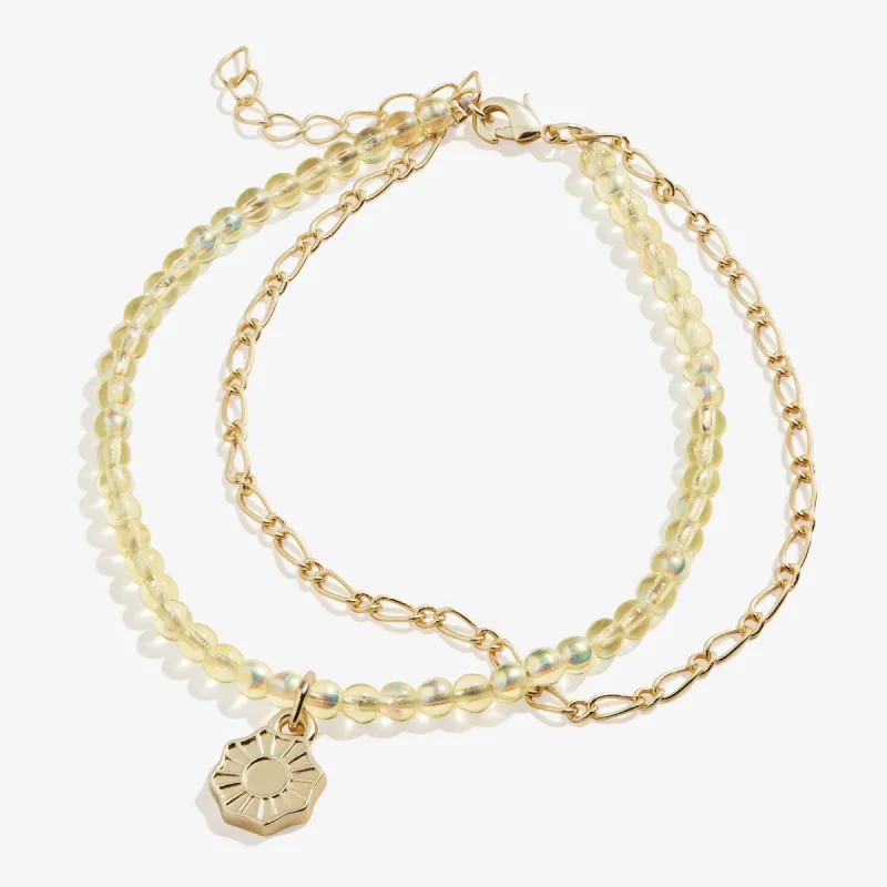 Sun Bead and Chain Anklet sold by Alex and Ani