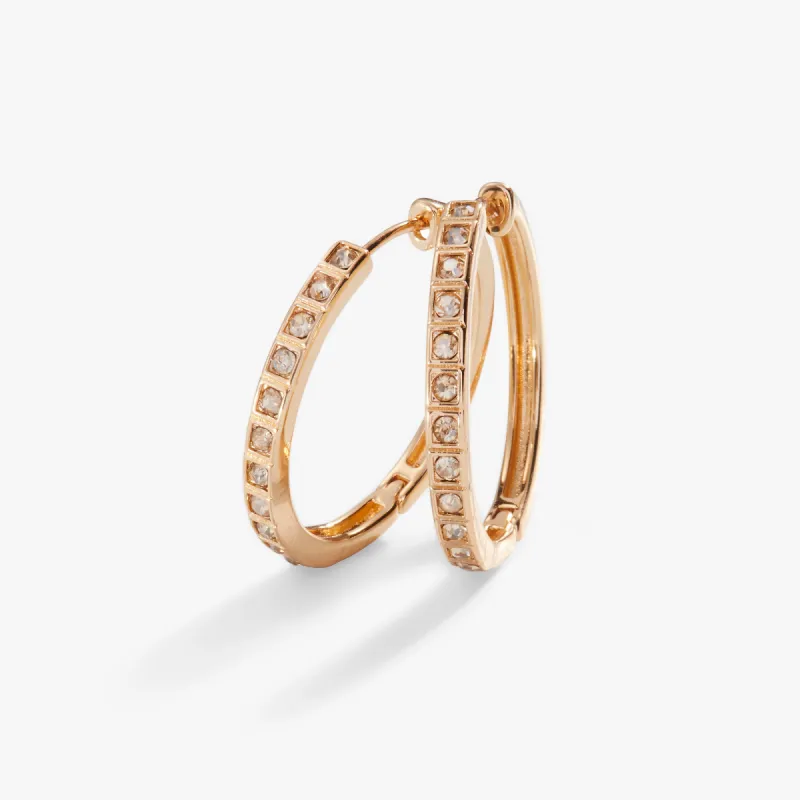 Crystal Medium Hoop Earrings, Champagne sold by Alex and Ani