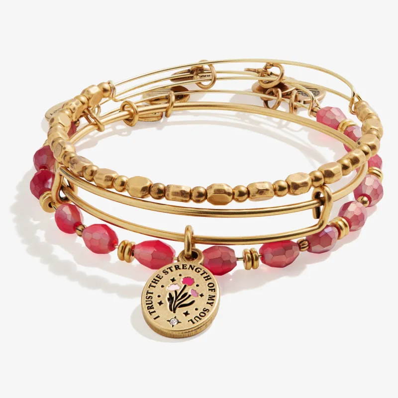 I Trust the Strength of My Soul' Charm Bangles, Set of 3 sold by Alex and Ani
