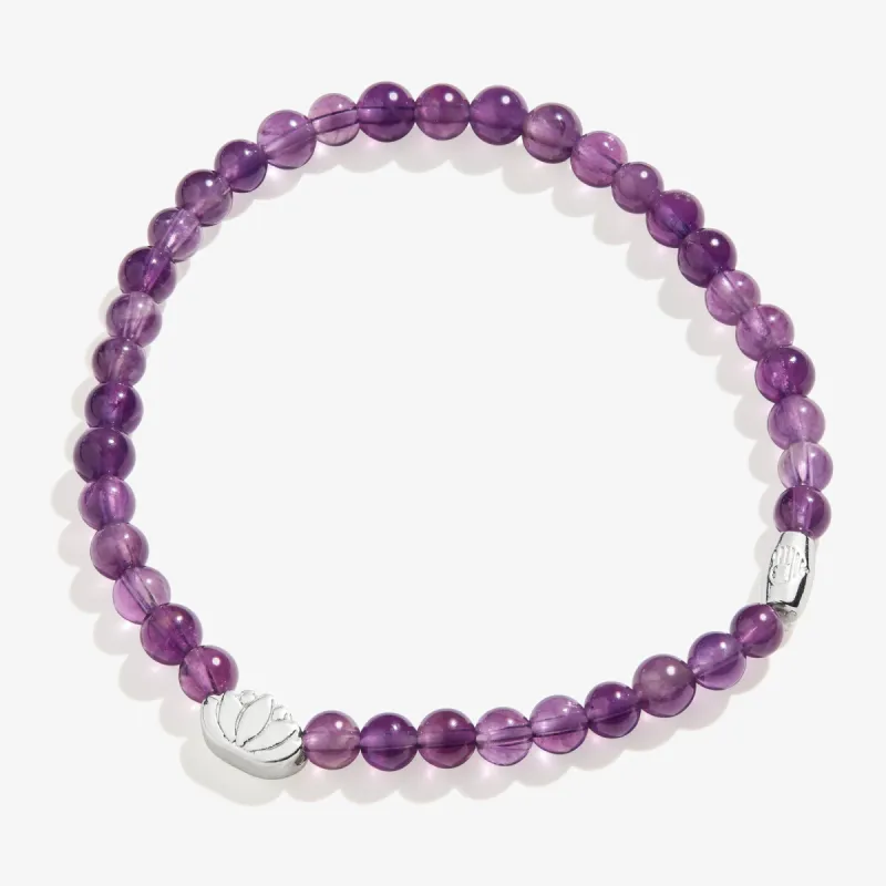 Lotus Amethyst Stretch Bracelet for Healing sold by Alex and Ani