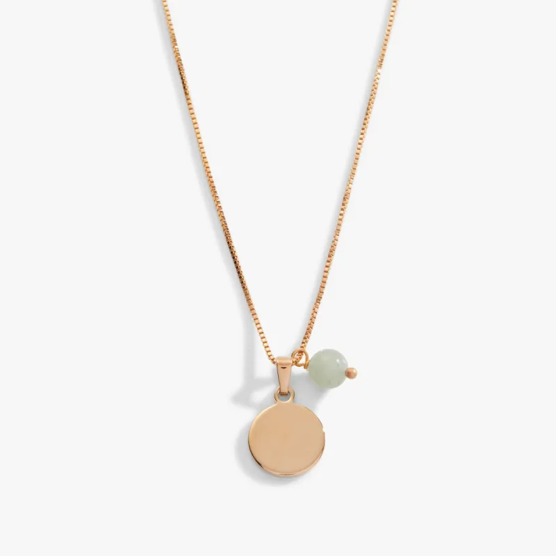Engravable Circle Charm + Aventurine Bead Necklace sold by Alex and Ani