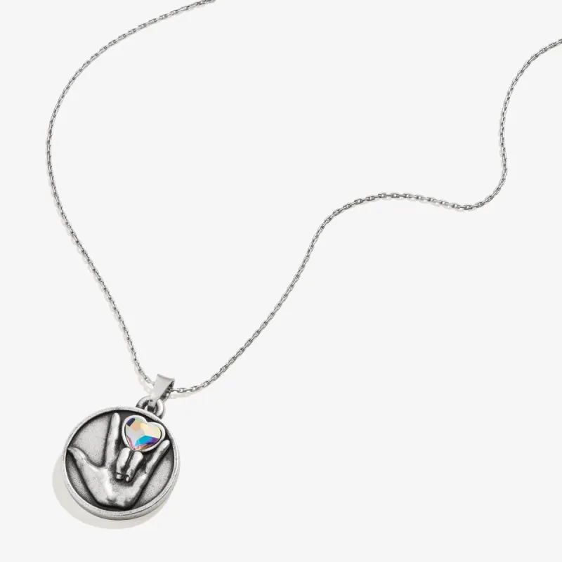 'I Love You' Sign Language Necklace sold by Alex and Ani