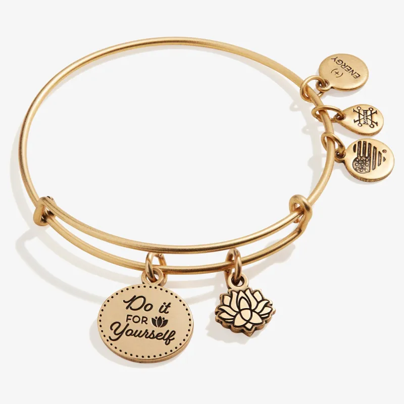 'Do it for Yourself' Lotus Duo Charm Bangle sold by Alex and Ani