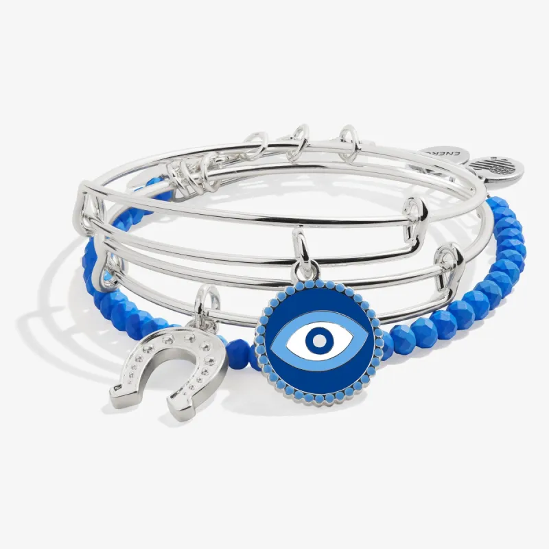 Evil Eye And Horseshoe Charm Bangles, Set of 3 sold by Alex and Ani