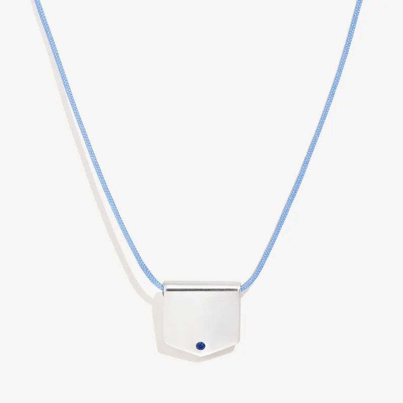 Engravable Shield Cord Necklace, Sky Blue sold by Alex and Ani