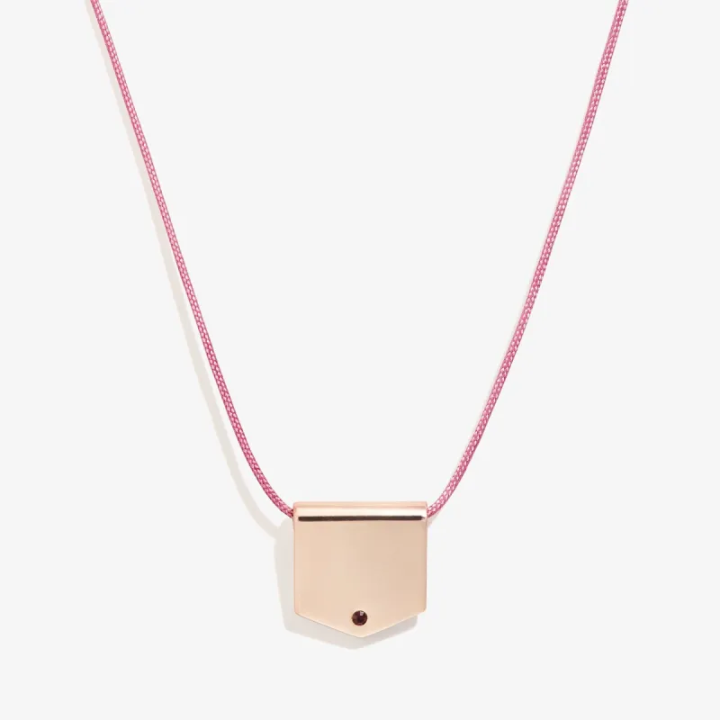 Engravable Shield Cord Necklace, Mauve sold by Alex and Ani