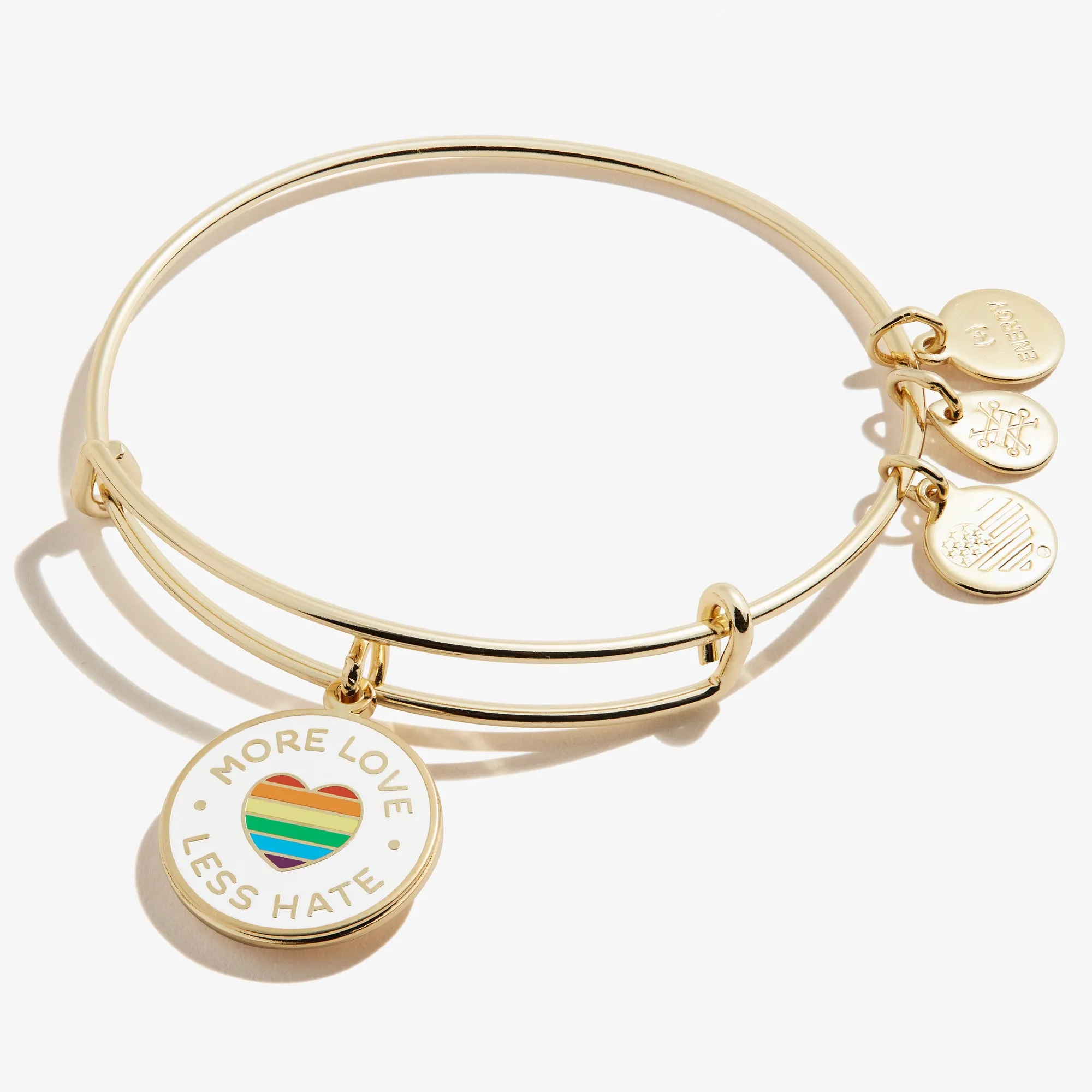 'More Love Less Hate' Charm Bangle sold by Alex and Ani