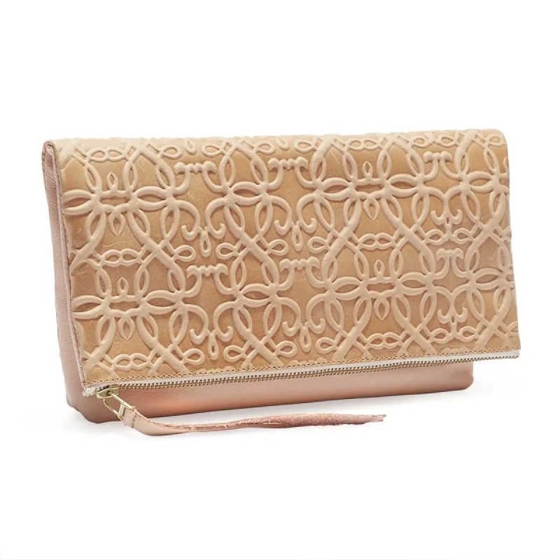 Gabriel Leather Fold Over Clutch, Blush sold by Alex and Ani