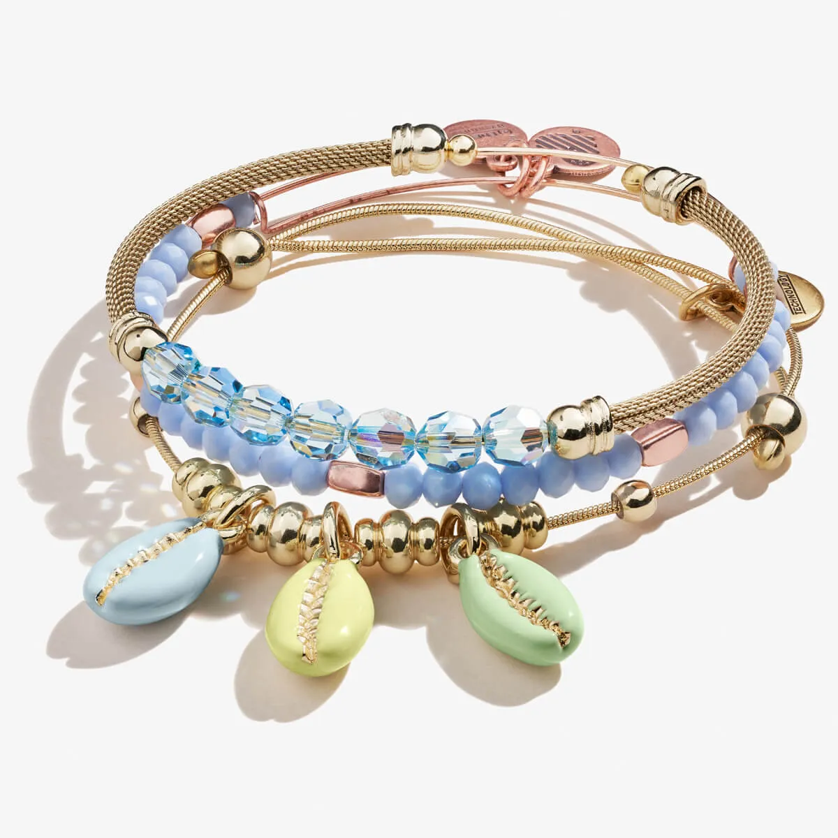 Cowrie Shell Bracelets, Set of 3, Gold sold by Alex and Ani